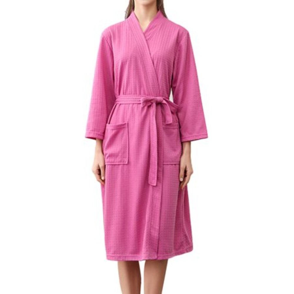 George Pink Waffle Bathrobe Spa Robe Home Dress Nightgown Size S-M